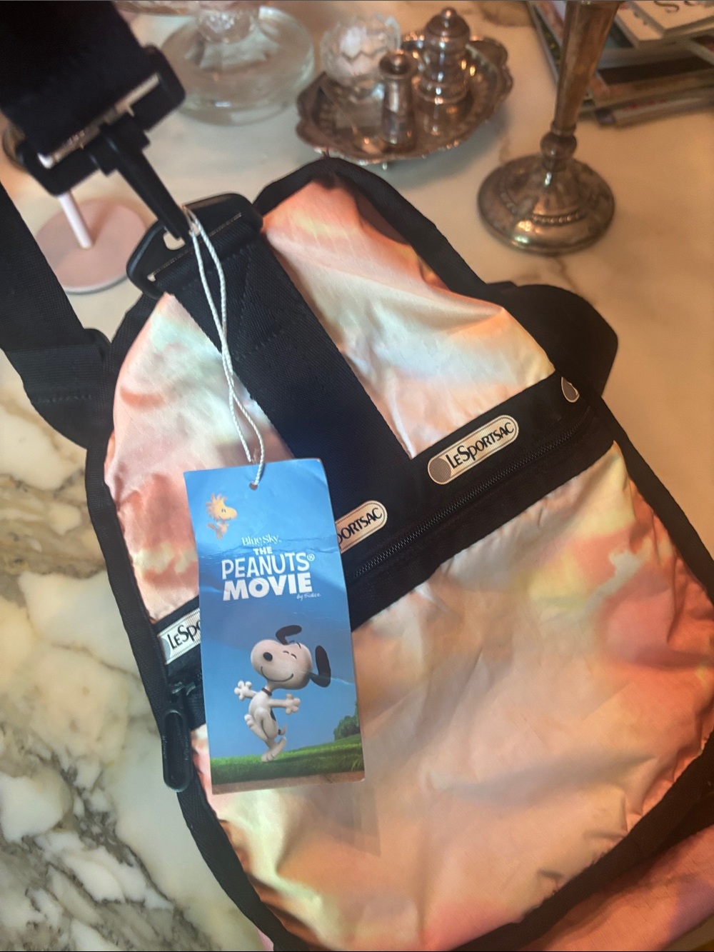 LeSportsac Purple and Pink Snoopy Travel Bag - Picture 5 of 10